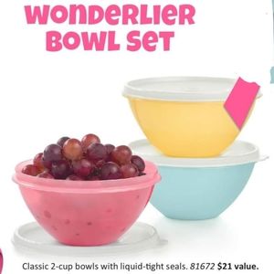 Tupperware 3pc small wondlier bowls